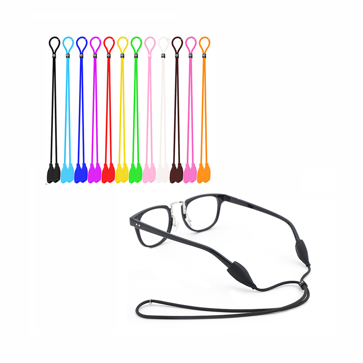 Modisches Brillenzubehör Silikon-Sonnenbrillenband Mehrfarbige Brillenketten und Schnüre